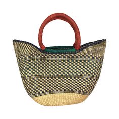 For carrying more than the essentials. A large and spacious bag, the Large Woven and Leather basket is ideal for days out. Crafted from natural fibers sourced, made in Ghana with contrast leather straps and a spacious basket. Easy to fold and pack away - it springs back into shape. Comes in assorted colors and patterns. Features: Spacious design allows for versatile use in carrying or storing a variety of items. Hand crafted in Africa from natural woven materials, paired with durable, round leat African Skin Care, Leather Basket, African Clothing For Men, Man Set, Skin Care Kit, Large Baskets, Perfume Oils, Days Out, African Clothing