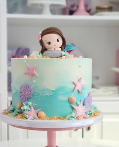 Simple Mermaid Birthday Cake, Cake Story, Mermaid Birthday Cakes, Rainbow Birthday Cake, Sea Cakes, Beach Cakes, 3rd Birthday Cakes, 2 Birthday Cake