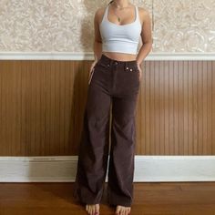 From Uo Brand New With Tags! Corduroy Wide Leg Pants, Urban Outfitters Pants, Group Costumes, Brown Corduroy, Brown Pants, Reddish Brown, Pants Color, Corduroy Pants, Dream Wardrobe