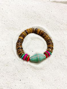 The Twine & Twig Simple Stack is designed using globally sourced beads. They can be worn individually or stacked up. Fits wrist size 7". Twine And Twig, Single Bracelet, Weather Day, Twine, Turquoise Bracelet, Size 7, Turquoise, Bracelet, Beads