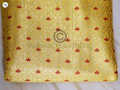 Silk Brocade Fabric Yellow Gold Banarasi Blended Silk Brocade Fabric by the Yard Banaras Brocade for Wedding Dress Bridesmaid Lehenga. This is a beautiful blended benarse silk brocade floral design fabric in Yellow and Gold. ➤Product: Brocade Fabric ➤Fabric Type: Blended Silk (Viscose and Silk) Fine quality Zari Brocade Weaving from Banaras ➤Color: Yellow and Gold ➤Width: 44 inches. ➤Condition: New ➤Code: bg2319 ➤Listing for 1 Yard of fabric. ➤Care: Dry Clean Only You can use this fabric to make Gold Bollywood Lehenga For Ceremony, Gold Banarasi Silk Dupatta For Reception, Gold Traditional Wear With Motifs For Reception, Gold Banarasi Silk Traditional Wear For Reception, Gold Banarasi Silk Wedding Sets, Gold Embroidered Fabric For Wedding And Diwali, Gold Lehenga With Resham Embroidery For Ceremony, Gold Lehenga With Pallu For Ceremony, Gold Lehenga For Ceremony