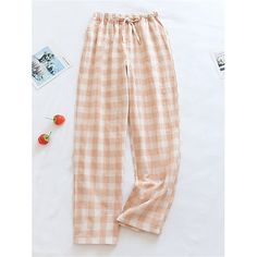 Season:Winter,Fall; Fabric:Cotton; Sleeve Length:Long Pant; Gender:Women's; Nightwear Style:Loungewear,Pants,Lounge Pants; Style:Casual,Fashion,Soft; Elasticity:Micro-elastic; Occasion:Street,Airport,Home,Daily; Age Group:Adults; Function:Breathable; Pattern:Grid / Plaid; Design:Elastic Waist; Listing Date:08/18/2023; Hips:; Length:; Waist: Checkered Pajama Pants, Blue Bandage Dress, Sundress Outfit, Red Bandage Dress, Pyjama Satin, Plaid Pajama, Plaid Pajama Pants, Plaid Decor, Oversized Turtleneck Sweater