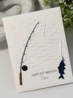 a birthday card with a fishing rod on it