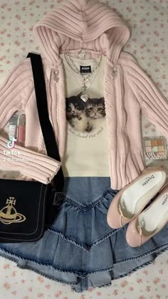 The Cardigans, I Love Cats, Chanel Outfit, Cat Top, Really Cute Outfits, Pink Outfit, Girly Outfits, Lookbook Outfits, Dream Clothes