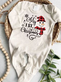 Personalized Baby Romper: Celebrate Your Baby's First Christmas in Style Your baby's My First Christmas Outfit should be memorable, and our Baby Romper is here to make it unforgettable. Personalized and designed for comfort, it's the must-have attire for your baby's first Christmas. Why choose our Personalized Baby Romper for your baby's first Christmas? Personalized Perfection: Customize it with your baby's name, marking this momentous occasion. Comfortable & Stylish: Crafted from gentle materi