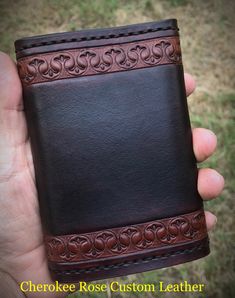 When you want a trifold wallet with a little bit of character, our minimal stamped trifolds are made just for you! 100% handmade from leather vegetable tanned leather, you can choose from a border stamped design, or pick a special single stamp or I can put initials on the front. Our vegetable tanned leather trifold wallets can be hand dyed many different colors, and after you place your order, we will discuss your color options to make sure you receive the perfect wallet. Enjoy browsing a few of Brown Hand Tooled Trifold Wallet As Gift, Hand Tooled Leather Trifold Wallet As Gift, Custom Hand Tooled Leather Trifold Wallet, Artisan Hand Tooled Leather Trifold Wallet, Artisan Hand-tooled Leather Trifold Wallet, Handmade Trifold Wallet, Portfolio Covers, Leather Trifold Wallet, Leather Crafts