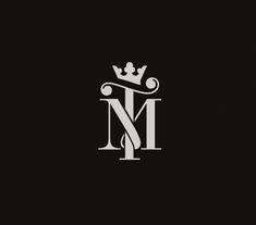 the letter n with a crown on top is shown in black and white, as well as