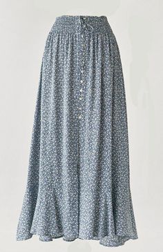 Vintage Capsule Wardrobe, Aesthetic Wardrobe, Dusk Blue, Floral Print Midi Skirt, Sheer Wedding Dress, Eid Outfit, Cute Modest Outfits, Clueless Outfits, Pretty Skirts