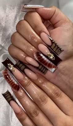 Bougie Fall Nails, Long Acrylic Nails Fall Design, Fall Long Acrylic Nail Designs, Medium Length Square Nails Acrylic Fall Designs, Nails Chinese Design, Classy Long Acrylic Nails, Fall Nails Long Square, Fall Nails Baddie, Square Fall Nail Designs