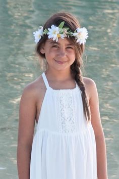 Beach Flower Girl Dress Open Back Flower Girl Dress Long | Etsy Beach Flower Girl, Beach Flower Girls, Beach Flower Girl Dresses, Flower Girl Dress Boho, Bohemian Flower Girl, Tan Skin Blonde Hair, Flower Girl Gown, Boho Flower Girl, Long Flower Girl Dresses