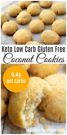 keto low carb gluten free coconut cookies with the text overlay