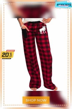 Men's Loungewear Pajama Pant Lounge Pants Animal Grid / Plaid Simple Comfort Home Daily Knit Warm Breathable Long Pant Pant Elastic Waist Winter Red Casual Red Bottoms For Christmas, Casual Cotton Pants For Christmas, Red Loungewear Pants For Fall, Casual Red Sleepwear For Fall, Comfortable Sleepwear With Pockets For Leisure, Red Bottoms With Pockets For Loungewear, Casual Sleepwear With Pockets For Winter, Casual Sleepwear With Pockets For Leisure, Cotton Long Pants For Home