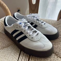 Probably Worn Once! Great Condition, No Box Included. Adidas Samba Rose, Samba Rose, Adidas Shoes Women, Adidas White, Adidas Samba, White Adidas, Rose Color, Shoes Women, Adidas Shoes