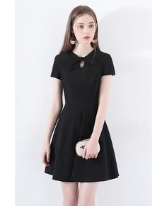 Shop Retro Chic Short Sleeve Little Black Dress With Bow Knot online. All instock with free shipping. Pro since 2009. Black Short Sleeve Office Lady Dress, Elegant Short Sleeve Dress For Night Out, Black Short Sleeve Dress With Bow, Black Dress With Bow And Short Sleeves, Black Knee-length Dress With Bow, Black Short Sleeve Mini Dress For Office, Black Short Sleeve Office Dress, Black Short Sleeve Semi-formal Dress, Black Mini Dress With Short Sleeves For Office