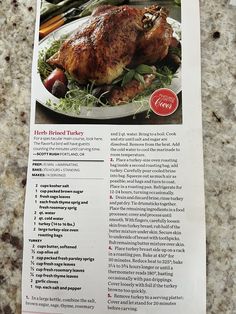 an article in a magazine about how to cook chicken