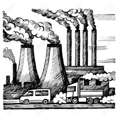 Factory Pollution Drawing Factory Drawing Pollution, Pollution Images, Factory Pollution