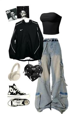 Yunjin Outfits Casual, Shien Outfit Codes, Jungkook Style Outfit, Kpop Concert Outfit Ideas Stray Kids, Edgy Tomboy Fashion, Concert Outfit Ideas Night, Kpop Street Style, Kpop Streetwear