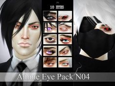 an anime eye pack no4 for the face and eyes are black with white hair