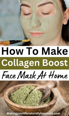 Collagen helps to make your skin tight by improving skin elasticity. Here I am sharing a very simple recipe to make a diy natural collagen boosting face mask at home. This homemade face mask is made from gotu kola herb which is a natural collagen booster. Mini facial at home. Diy skin care recipes. Natural Collagen Skin Care, Home Made Facial Masks, Facial Masks Homemade, Moisturizing Face Mask Diy, Homemade Collagen, Diy Overnight Face Mask, Face Masks Homemade, Diy Face Mask Recipes, Home Remedies For Face