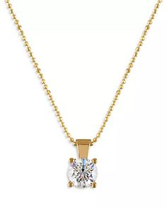 Bloomingdale's - Diamond Solitaire Pendant Necklace in 18K Yellow Gold, 0.20 ct. t.w. - 100% Exclusive Diamond Drop Pendant, Diamond Solitaire Pendant, Yellow Gold Solitaire, Solitaire Pendant Necklace, Diamond Solitaire Necklace, Solitaire Necklaces, Solitaire Pendant, Exclusive Jewelry, Diamond Drops