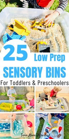 25 low prep sensory bins for toddlers and preschoolers to play with in the sand