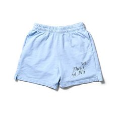 Arctic Blue Butterfly Matching Set Light Weight Sorority Shorts – University Tees Spring Cotton Athletic Shorts For Leisure, Cotton Athletic Shorts With Letter Print, Cotton Leisure Shorts With Letter Print, Blue Cotton Athletic Shorts With Elastic Waistband, Summer Blue Athletic Shorts, Blue Relaxed Fit Cotton Athletic Shorts, Spring Blue Cotton Athletic Shorts, Casual Blue Shorts With Letter Print, Blue Leisure Athletic Shorts