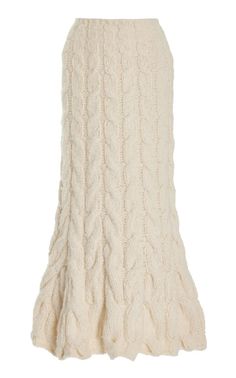 Luxury Skirts: Linen, Wool & Cashmere Skirts | Gabriela Hearst Cable Knit Skirt, Winter Handbags, Snake Skin Handbag, Cape Sweater, Knit Maxi Skirt, Cashmere Yarn, Plus Size Maxi, Poncho Cape, Knitwear Tops