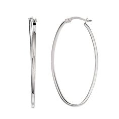 You'll absolutely love the sleek sophistication of these 14k white gold hoop earrings. You'll absolutely love the sleek sophistication of these 14k white gold hoop earrings. EARRING DETAILS Length: 42.8 mm Backings: click-it Metal: 14k white gold Finish: polished Packaging: boxed Size: One Size. Gender: female. Age Group: adult. White Gold Hoop Earrings, White Gold Hoops, Gold Hoops, Gold Hoop Earrings, Gold Finish, Jewelry Earrings Hoops, Classic Style, Hoop Earrings, Square