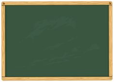 a green chalkboard with wooden frame on a white background