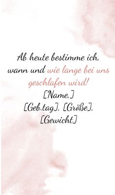 a pink watercolor background with the words in german