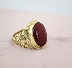 Mens Ring Red Agate 14K Gold Ring - Man Ring - Signet Ring Mens - Gold rings for Men - Gold Rings With Stone Jewelry Gift Him Weight : 10 gr Formal Red Carnelian Signet Ring, Gold Rings With Stone, Men Gold Rings, Gold Ring Man, Rings With Stone, Gold Rings For Men, Man Ring, Ring Man, Mens Gold Rings