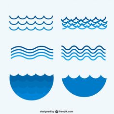 four different types of waves on a white background