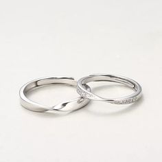 Silver Couple Promise Ring set, Adjustable Sterling Silver his and hers ring, promise ring set, couple ring, engravable ring set Zircon ring 4mm/3mm. These rings are perfect as promise rings, anniversary gift or a gift just because you want to express your feelings. The high quality and minimal style give the ring a fashionable look. Affordable luxury jewelry. Perfect as promise rings, wedding bands, engagement rings, valentines gift, mother's day gift, couples rings or any other occasion. Make Ring Set Couple, Engraved Promise Rings, Matching Ring Set, Ring For Boyfriend, Silver Cuff Ring, Matching Couple Rings, His And Hers Rings, Couple Ring Design, Matching Couple Bracelets