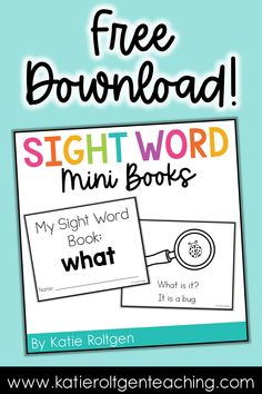 the sight word mini book is shown with text that reads free printable