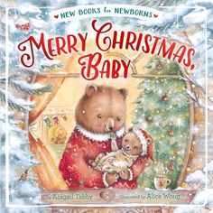 merry christmas baby book with bear and teddy bear