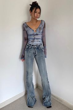 Item Type: BottomsMaterial: DenimPattern: PlainColor: As photosSize: S. M. L. XL Size (CM): Length Waist Hip Thigh S 103 66 83 59 M 104 70 87 60 L 105 74 91 61 XL 106 78 95 62 High Waist Denim Tops For Fall, Fall High Waist Denim Tops, Y2k Stretch Denim Tops, Fitted Denim Blue Grunge Bottoms, Fitted Cotton Flare Jeans In Grunge Style, Fitted Cotton Flare Jeans Grunge Style, Cotton Grunge Flare Jeans For Spring, Grunge Cotton Flare Jeans For Spring, Cotton Grunge Flare Jeans