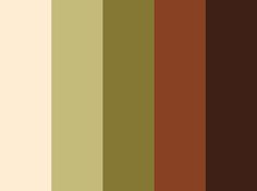 the color palette is brown, green and beige