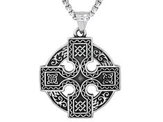 Introducing the mesmerizing Stainless Steel Celtic Cross Pendant With Chain from our exclusive Artisan Collection! This exquisite piece features a striking motif of intricate cross design, symbolizing faith and heritage. The pendant boasts dimensions of 2.05 inches in length by 1.51 inches in width, making it a standout accessory for any occasion or outfit. Elevate your style with this timeless and meaningful pendant that seamlessly blends spirituality with sophistication - a must-have addition Spiritual Cross Necklace With Intricate Design, Symbolic Metal Cross Necklace, Spiritual Cross Jewelry In Metal, Symbolic Engraved Cross Necklaces, Spiritual Cross Jewelry With Intricate Design, Symbolic Large Cross Pendant Jewelry, Symbolic Engraved Cross Pendant Necklace, Oxidized Metal Cross Pendant Jewelry, Symbolic Stainless Steel Cross Pendant Necklace