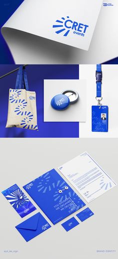 an assortment of stationery and business cards designed to look like the company's logo