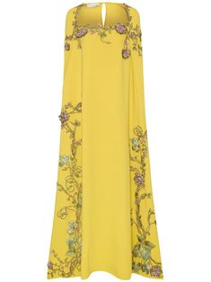 Shop Oscar de la Renta Art Nouveau threadwork kaftan dress Threadwork Embroidery, Cape Designs, Wardrobe Edit, City Dress, Carrie Bradshaw, Summer Beach Wear, Kaftan Dress, Exclusive Fashion, Lady Dior