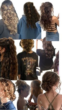 Cute Wavy Hairstyles For Medium Hair, Hairstyles On Wavy Curly Hair, Hairstyles For Waves Hair Natural, Curly Hair Styles For Concert, Side Path Hairstyles Long Hair, Short Hairstyle Beach, Hair Inspo Style Curly, Natural Hairstyles Wavy Hair, Curl Wavy Hairstyles