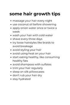 #haircare #haircaretips #hairgrowth #hairgrowthtips #selfcare #selfcaretips #haircareroutine #tipsforgirls #girlstipsandtricks #relatableforgirls #adviceforgirls Hair Fast Growth Tips, Tips On Growing Out Hair Fast, Hair Growth Thicker, Fastest Hair Growth Remedy, 20s Goals, Tips To Grow Your Hair, Hair Hygiene, Grow Your Hair Fast, Hair Journey Tips