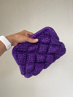 Woven Pouch Shoulder Bag For Evening, Purple Pouch Evening Bag As Gift, Woven Clutch Evening Bag, Evening Woven Pouch Bag, Purple Clutch Bag For Events, Handmade Purple Shoulder Bag For Party, Woven Clutch Evening Bag For Parties, Woven Clutch Pouch As Gift, Rectangular Woven Evening Clutch