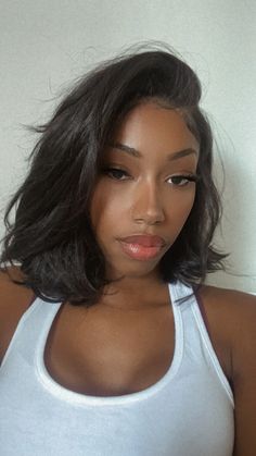 Wig Hairstyles Ideas Black Women Bob Styles, Short Straight Hair On Black Women, Shoulder Length Bob With Layers Black Women, Black Women Bob Wig, Cute Bob Wigs Black Women, Bob Haircuts On Black Women, Shoulder Length Natural Hair Black Women, Black Hair Inspiration Short, How To Style Short Hair Bob Black Women