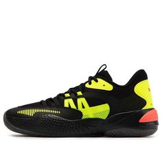 377393-01 Black Breathable Mid-top Running Shoes, Black Lace-up Basketball Shoes, Yellow Breathable Synthetic Basketball Shoes, Yellow Synthetic Basketball Shoes For Light Sports, Synthetic Basketball Shoes With Shock Absorption, Black Sporty Sneakers With Shock Absorption, Lace-up Synthetic Basketball Shoes With Shock Absorption, Synthetic Lace-up Basketball Shoes With Shock Absorption, Yellow Fade-resistant Basketball Shoes For Streetwear