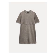 Short dress with ribbed tonal round neck and short sleeves. Unfinished trim. Zara Fitted Mini Dress With Short Sleeves, Elegant Knee-length Zara Mini Dress, Zara Ruched Short Sleeve Mini Dress, Zara Short Sleeve Button Dress, Zara Brown Short Sleeve Dress, Dress Zara, Zara Shorts, Soft Dress, Zara Outfit