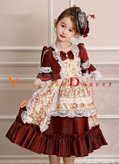 Children amp;#39;s Vintage Renaissance Christmas Ball Gown Girls Masquerade Victorian Princess Dress   Condition: Brand New  Color: amp;nbsp; Burgundy  Material: This Girls Victorian Dress is made of amp;nbsp; High Quality Satin, soft and comfortable to wear  Sleeve Length: Short Sleeve  Dresses Length:Ankle-Length  Neckline: amp;nbsp; Square Collar  Decoration: Ruffles+Bow  Style: This dress is perfect for civil war,victorian,medieval,regency,renaissance, wedding, cosplay, themed party, photogr Holiday Princess Ball Gown For Fancy Dress, Princess Ball Gown For Holiday Fancy Dress, Princess Style Christmas Dress For Fancy Dress Occasion, Princess Style Christmas Dress For Fancy Dress, Princess Style Dress For Christmas Fancy Dress, Princess Style Christmas Fancy Dress, Princess Style Pink Dress For Christmas Fancy Dress, Holiday Princess Dress With Ruffles For Fancy Dress, Holiday Ruffle Princess Dress For Fancy Dress