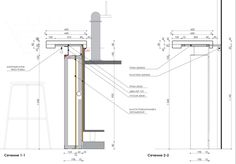 an architectural drawing shows the details of a building's exterior