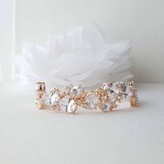 Rose Gold Bridal Bracelet, Wedding Bracelet, Crystal Bridal Bracelet, Oval CZ, Gold Bridal Bracelet, Wedding Bridal Jewelry, Emily - PoetryDesigns Gold Wedding Bracelet, Gold Bracelet Wedding, Emily Rose, Cubic Zirconia Bracelet, Rose Gold Bridal, Glitter Wedding, Wedding Bridal Jewellery, Matching Jewelry, Sell Gold