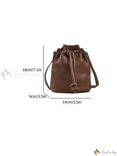 Bird in Bag - Stylish Crossbody Bag for Women: PU Material Shoulder Bag with Drawstring Closure - Perfect for Daily Use, Dating, and Gifting Portable Brown Bucket Shoulder Bag, Brown Bucket Bag With Adjustable Strap For School, School Bucket Shoulder Bag With Phone Holder, School Bucket Shoulder Bag With Mobile Phone Pocket, School Shoulder Bucket Bag With Phone Pocket, School Shoulder Bag With Mobile Phone Pocket, Brown Bucket Shoulder Bag For School, Brown Bucket Bag With Removable Pouch For School, School Bucket Bag With Adjustable Strap